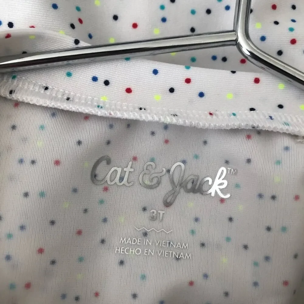 Cat & Jack red white blue dot print popsicle short sleeve rashguard swim top